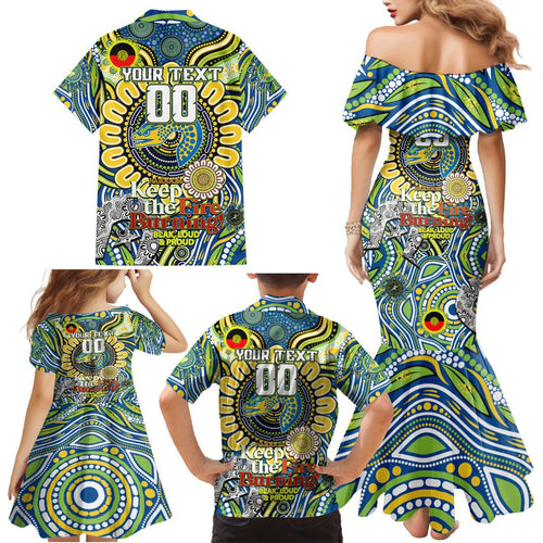 Custom NAIDOC Week 2024 Eels Family Matching Mermaid Dress and Hawaiian Shirt Mascot Rugby