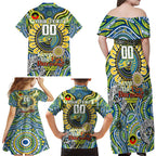 Custom NAIDOC Week 2024 Eels Family Matching Off Shoulder Maxi Dress and Hawaiian Shirt Mascot Rugby