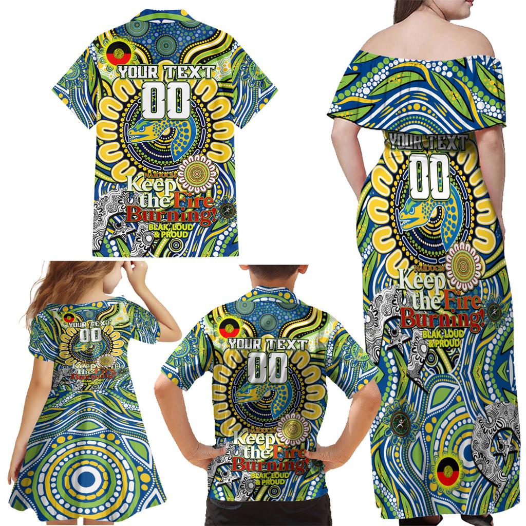 Custom NAIDOC Week 2024 Eels Family Matching Off Shoulder Maxi Dress and Hawaiian Shirt Mascot Rugby