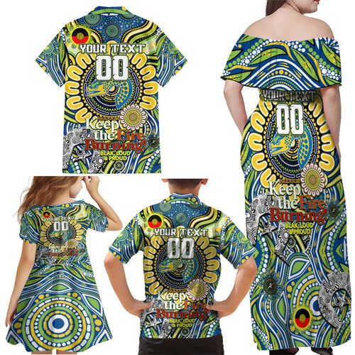 Custom NAIDOC Week 2024 Eels Family Matching Off Shoulder Maxi Dress and Hawaiian Shirt Mascot Rugby