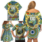 Custom NAIDOC Week 2024 Eels Family Matching Off Shoulder Short Dress and Hawaiian Shirt Mascot Rugby