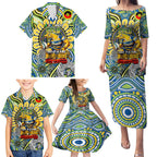 Custom NAIDOC Week 2024 Eels Family Matching Puletasi and Hawaiian Shirt Mascot Rugby