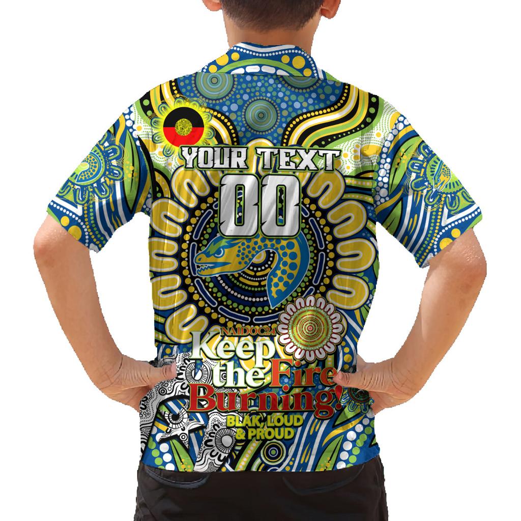 Custom NAIDOC Week 2024 Eels Family Matching Puletasi and Hawaiian Shirt Mascot Rugby