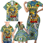 Custom NAIDOC Week 2024 Eels Family Matching Short Sleeve Bodycon Dress and Hawaiian Shirt Mascot Rugby