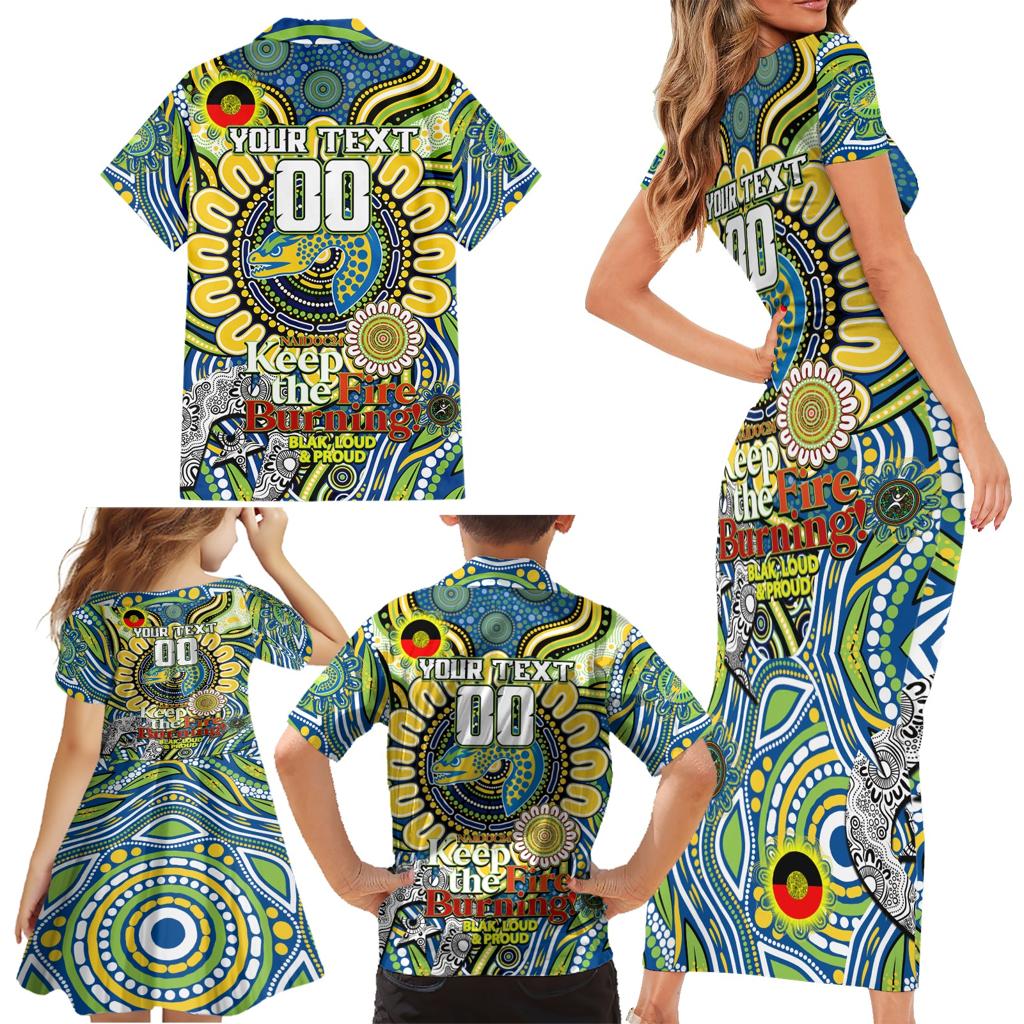 Custom NAIDOC Week 2024 Eels Family Matching Short Sleeve Bodycon Dress and Hawaiian Shirt Mascot Rugby