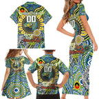 Custom NAIDOC Week 2024 Eels Family Matching Short Sleeve Bodycon Dress and Hawaiian Shirt Mascot Rugby