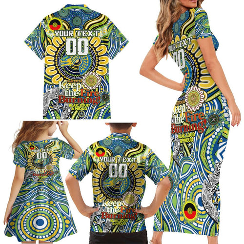 Custom NAIDOC Week 2024 Eels Family Matching Short Sleeve Bodycon Dress and Hawaiian Shirt Mascot Rugby