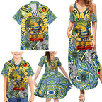 Custom NAIDOC Week 2024 Eels Family Matching Summer Maxi Dress and Hawaiian Shirt Mascot Rugby