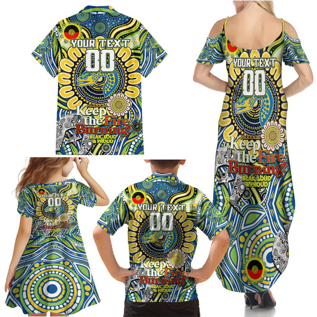Custom NAIDOC Week 2024 Eels Family Matching Summer Maxi Dress and Hawaiian Shirt Mascot Rugby