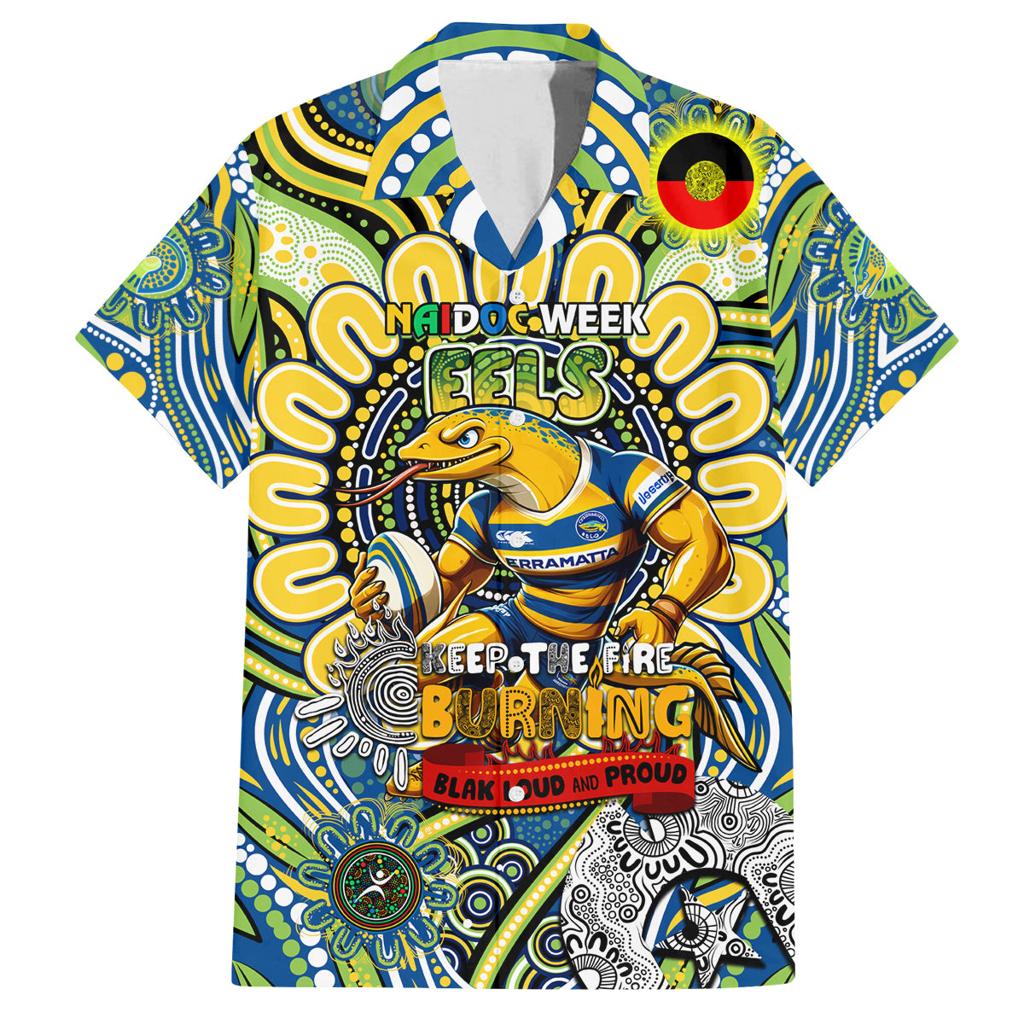 Custom NAIDOC Week 2024 Eels Family Matching Summer Maxi Dress and Hawaiian Shirt Mascot Rugby