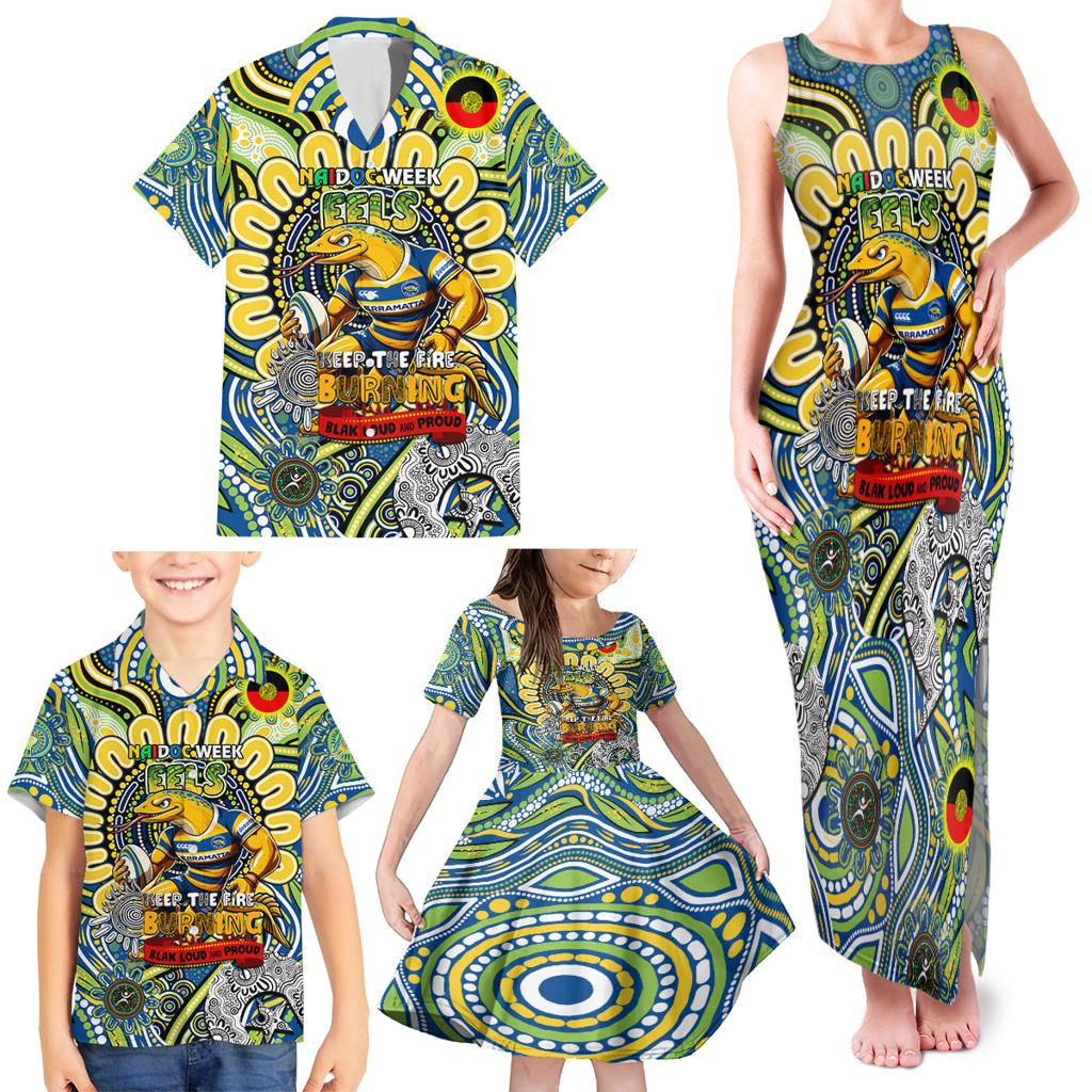 Custom NAIDOC Week 2024 Eels Family Matching Tank Maxi Dress and Hawaiian Shirt Mascot Rugby