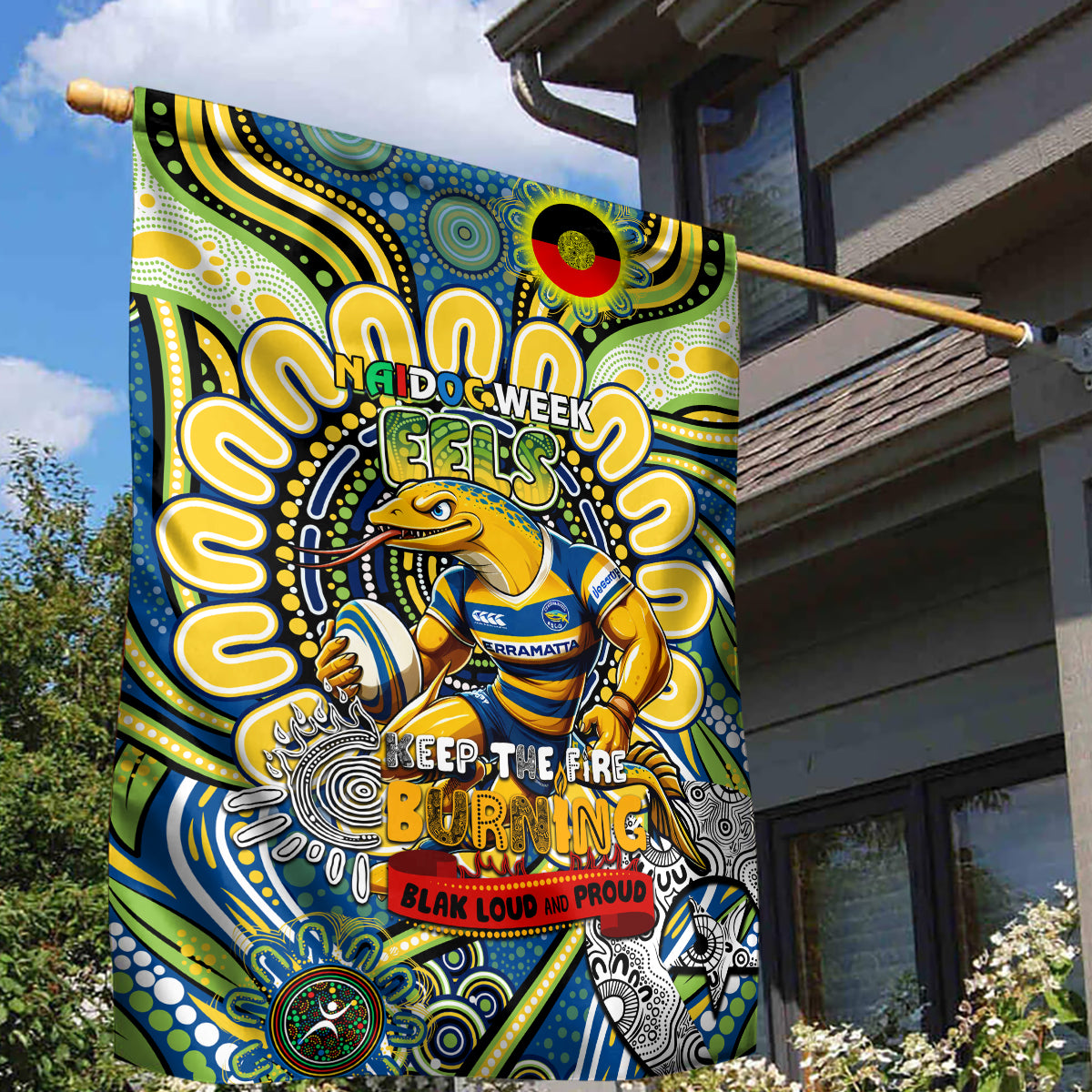 NAIDOC Week 2024 Eels Garden Flag Mascot Rugby