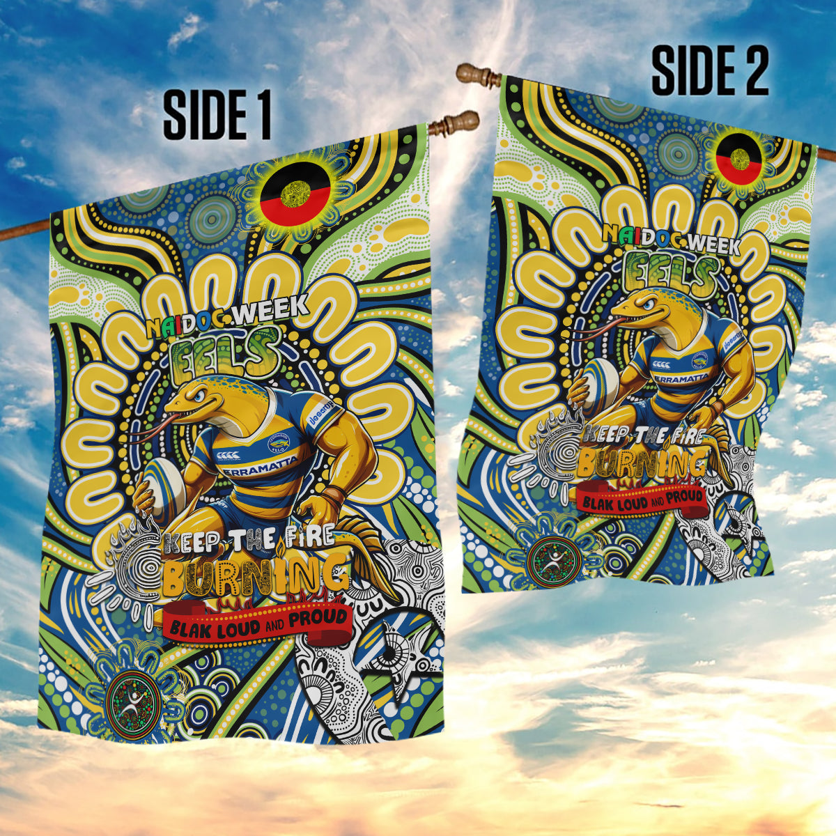 NAIDOC Week 2024 Eels Garden Flag Mascot Rugby