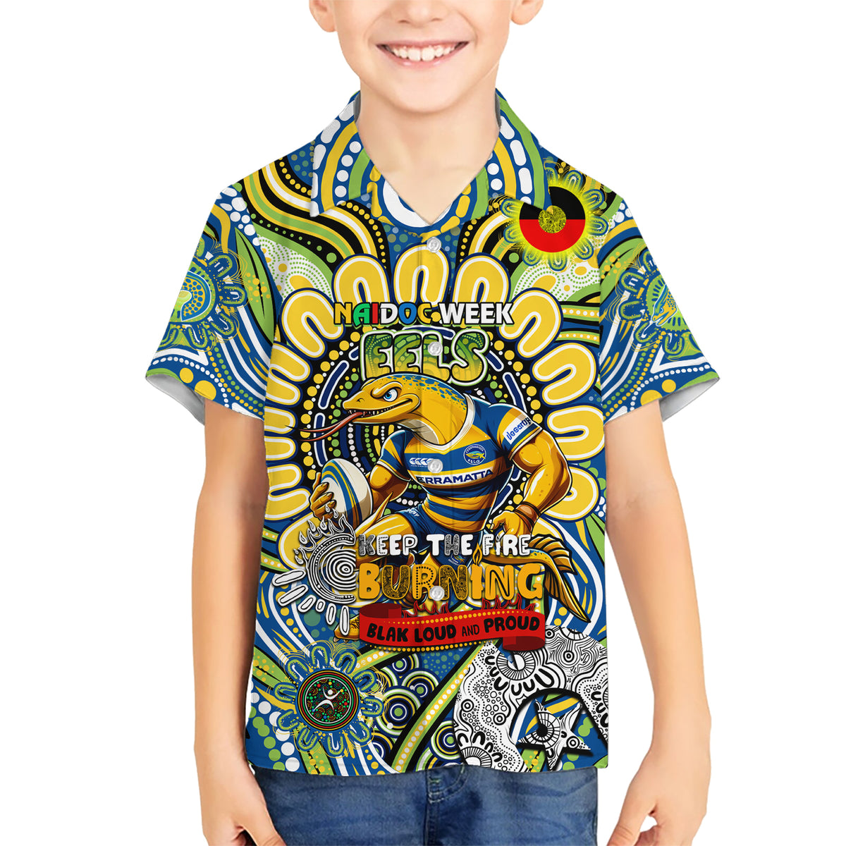 Custom NAIDOC Week 2024 Eels Kid Hawaiian Shirt Mascot Rugby