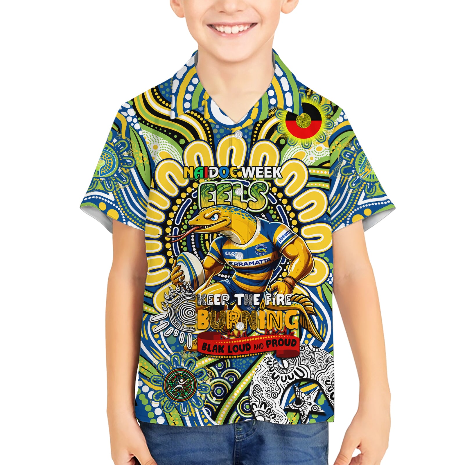Custom NAIDOC Week 2024 Eels Kid Hawaiian Shirt Mascot Rugby