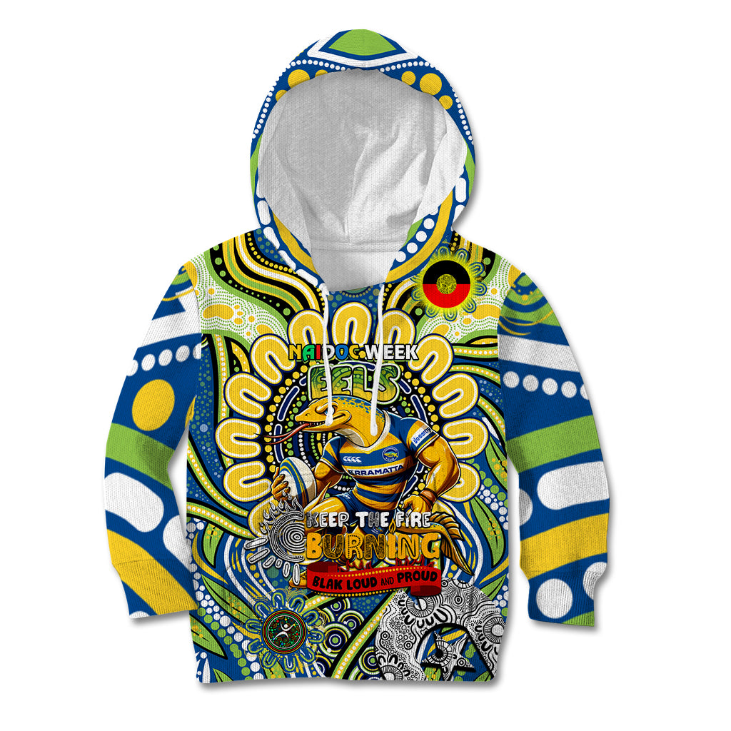 Custom NAIDOC Week 2024 Eels Kid Hoodie Mascot Rugby