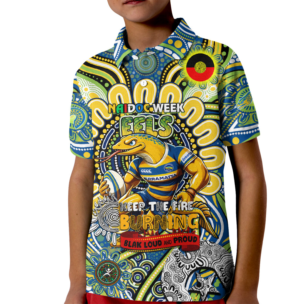 Custom NAIDOC Week 2024 Eels Kid Polo Shirt Mascot Rugby