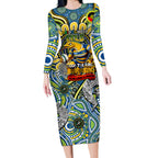 Custom NAIDOC Week 2024 Eels Long Sleeve Bodycon Dress Mascot Rugby