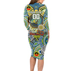 Custom NAIDOC Week 2024 Eels Long Sleeve Bodycon Dress Mascot Rugby