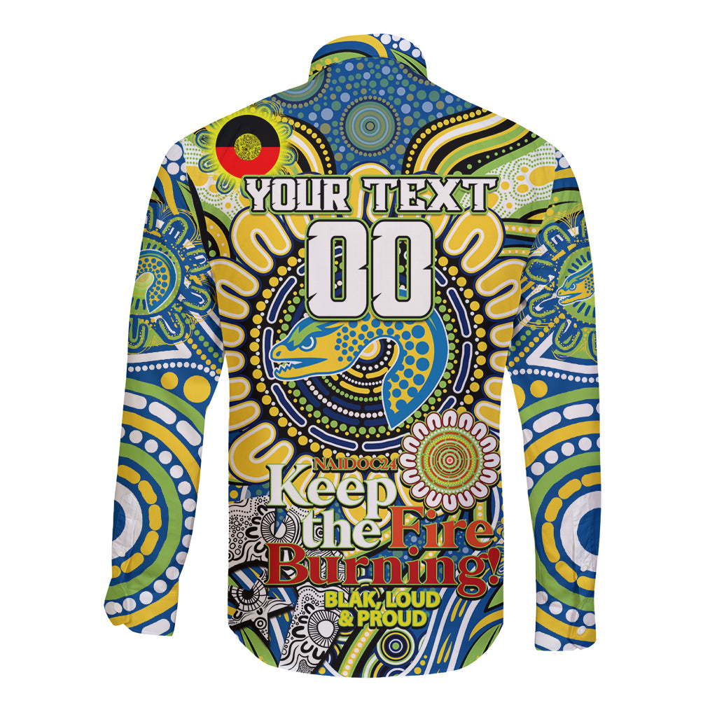 Custom NAIDOC Week 2024 Eels Long Sleeve Button Shirt Mascot Rugby