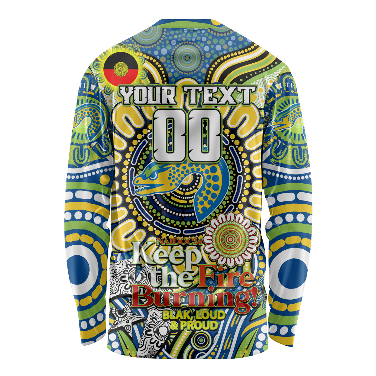 Custom NAIDOC Week 2024 Eels Long Sleeve Shirt Mascot Rugby