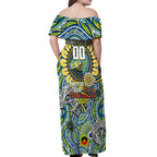 Custom NAIDOC Week 2024 Eels Off Shoulder Maxi Dress Mascot Rugby