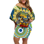 Custom NAIDOC Week 2024 Eels Off Shoulder Short Dress Mascot Rugby