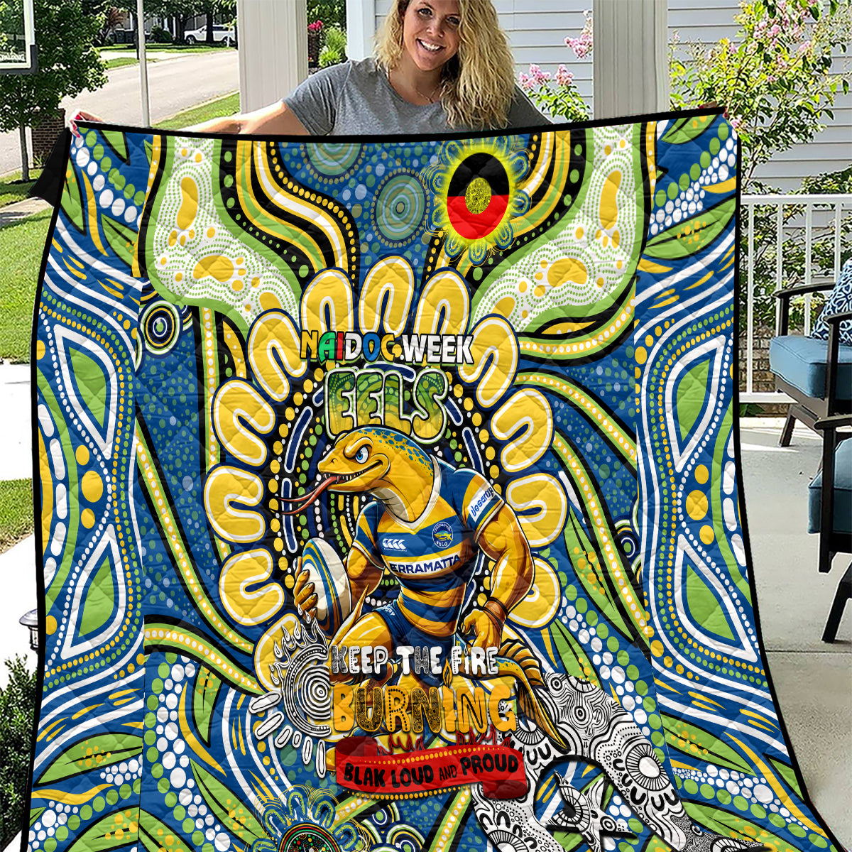 NAIDOC Week 2024 Eels Quilt Mascot Rugby