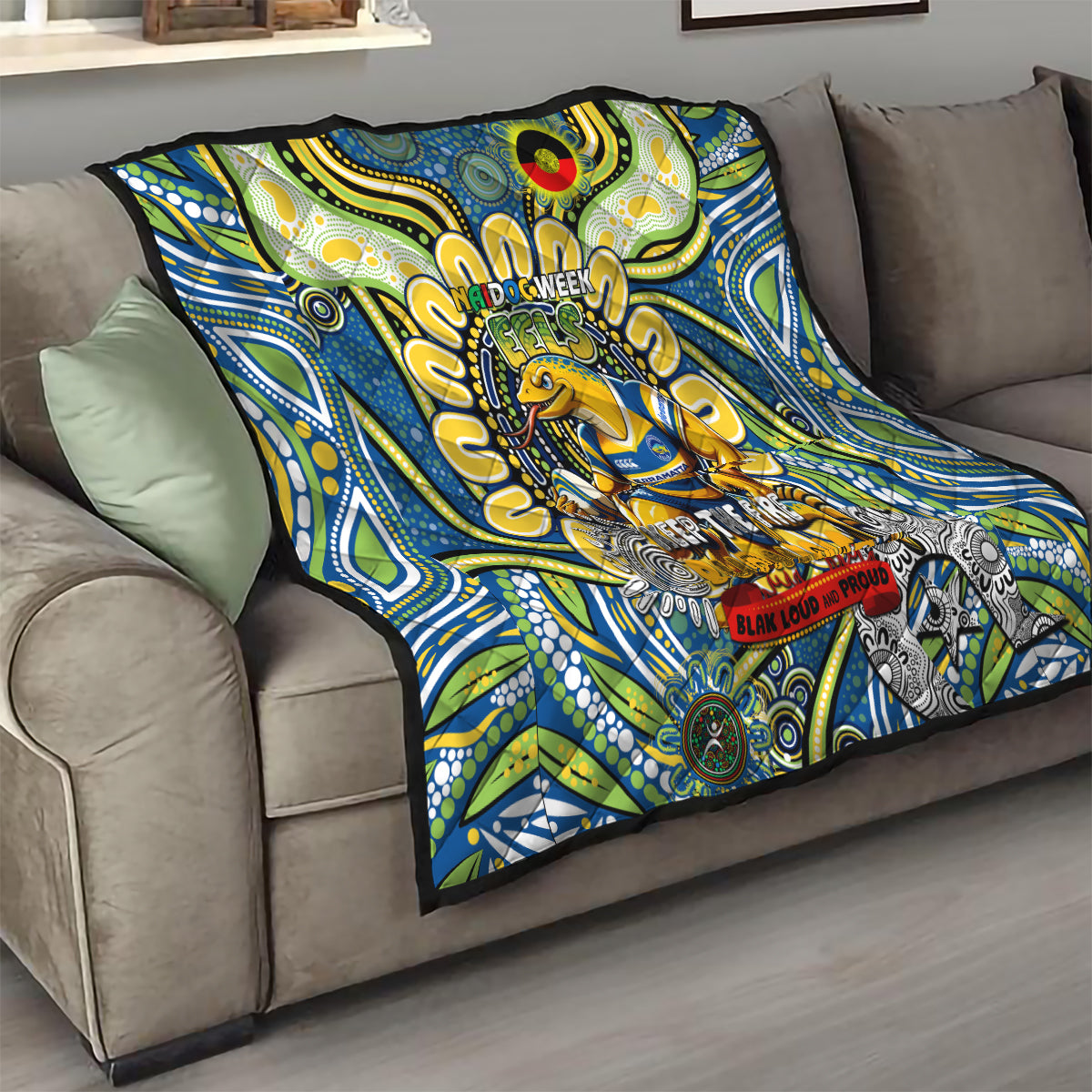 NAIDOC Week 2024 Eels Quilt Mascot Rugby