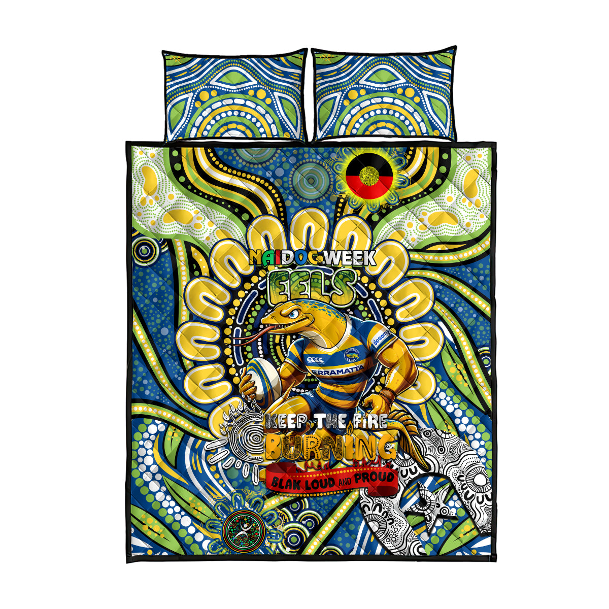 NAIDOC Week 2024 Eels Quilt Bed Set Mascot Rugby