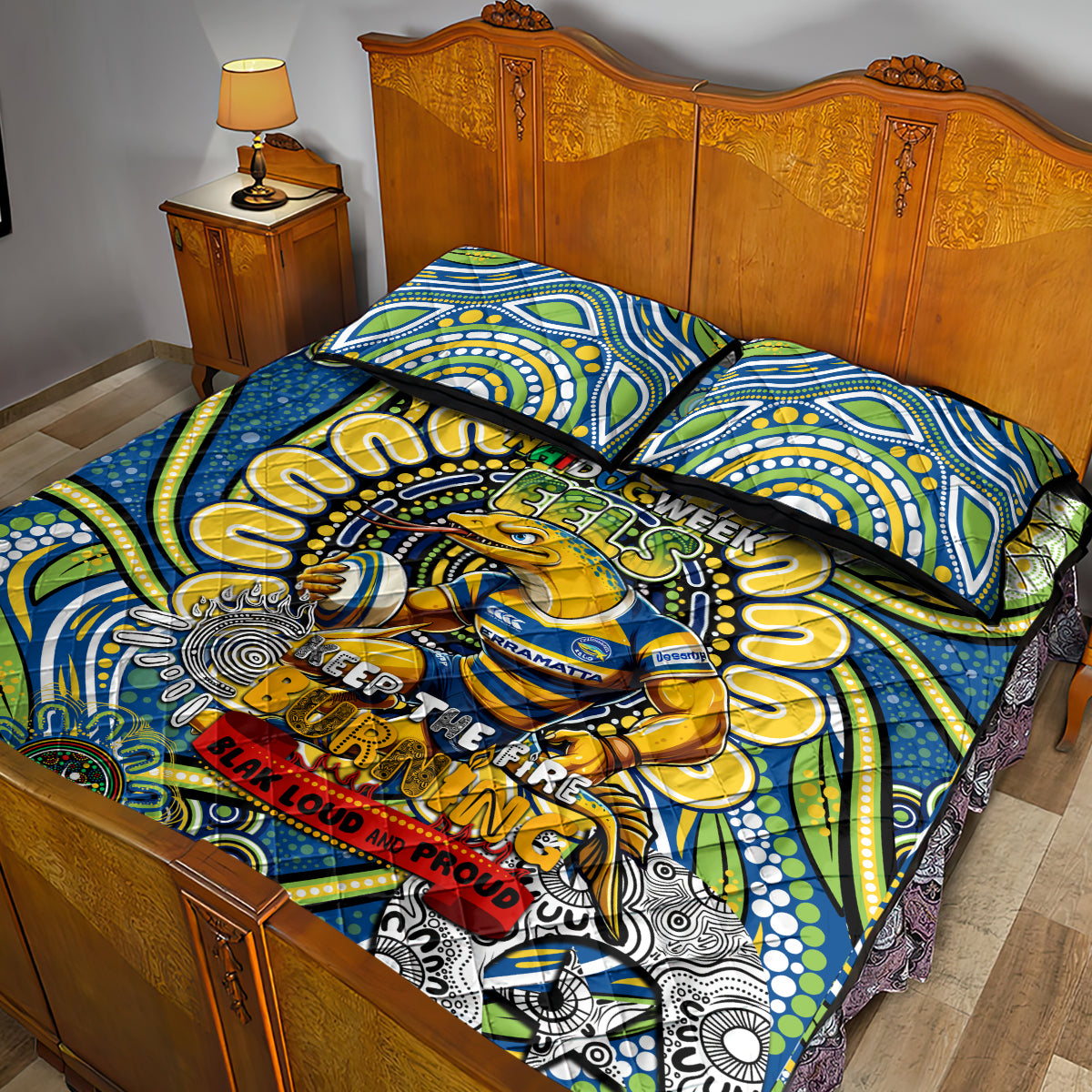 NAIDOC Week 2024 Eels Quilt Bed Set Mascot Rugby