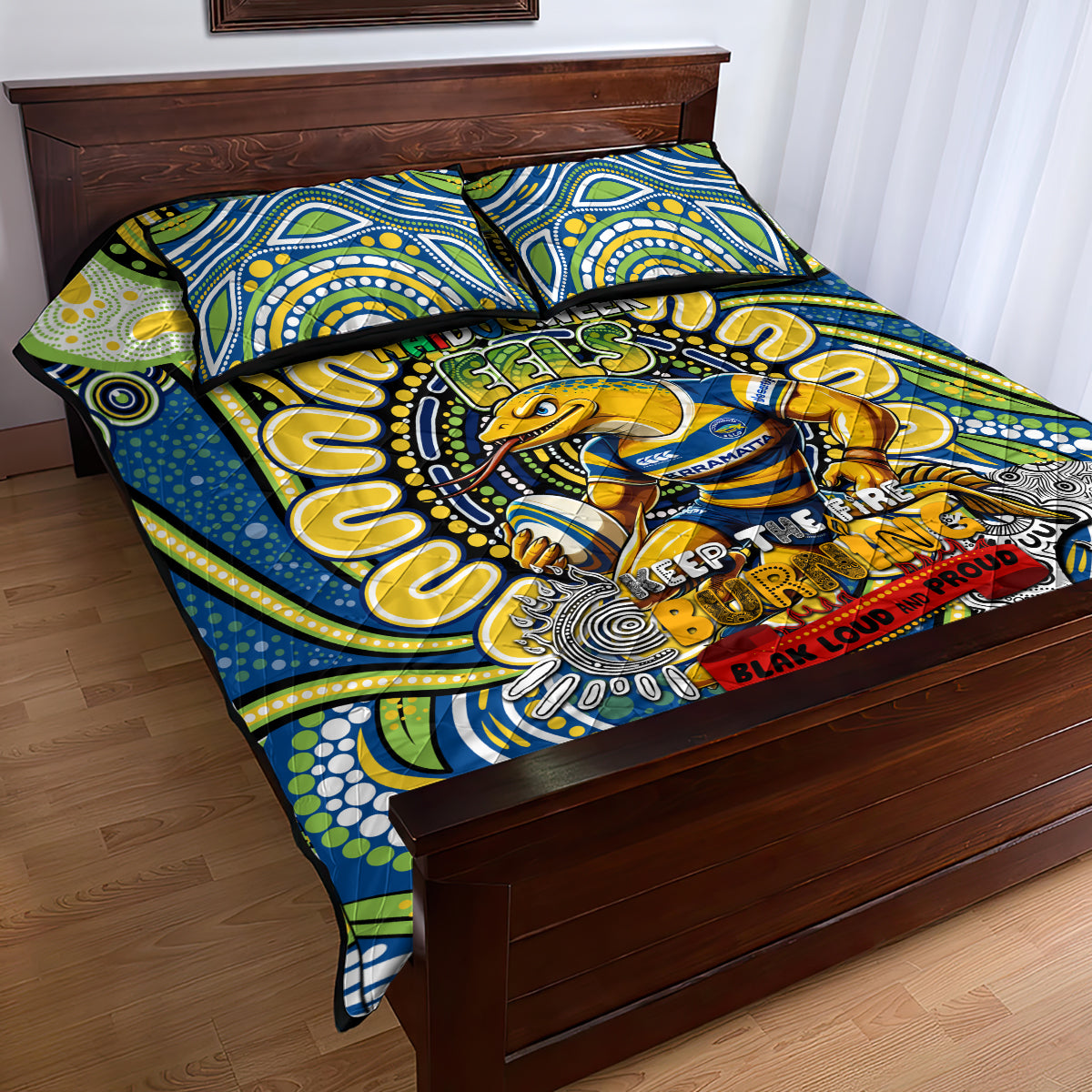 NAIDOC Week 2024 Eels Quilt Bed Set Mascot Rugby