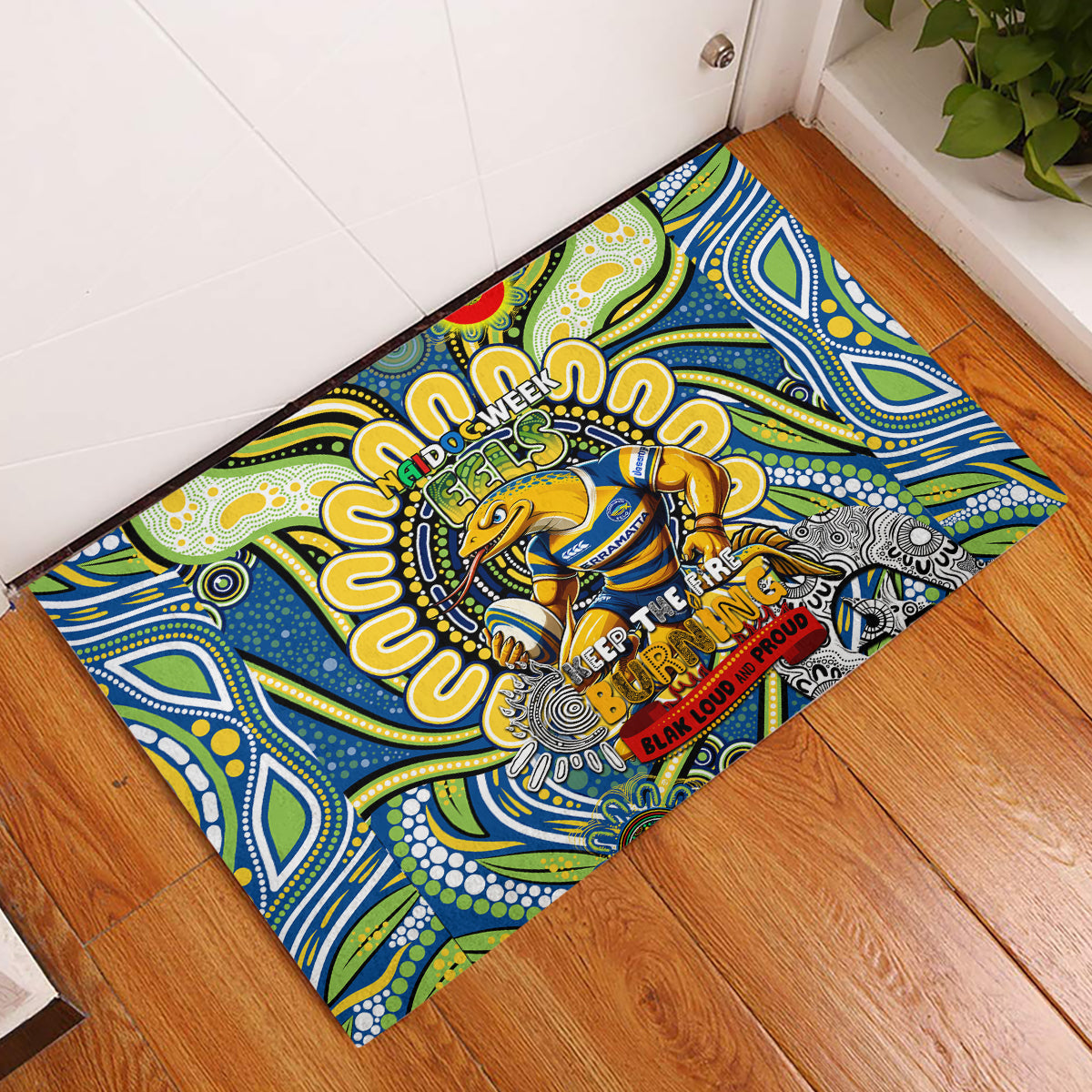 NAIDOC Week 2024 Eels Rubber Doormat Mascot Rugby