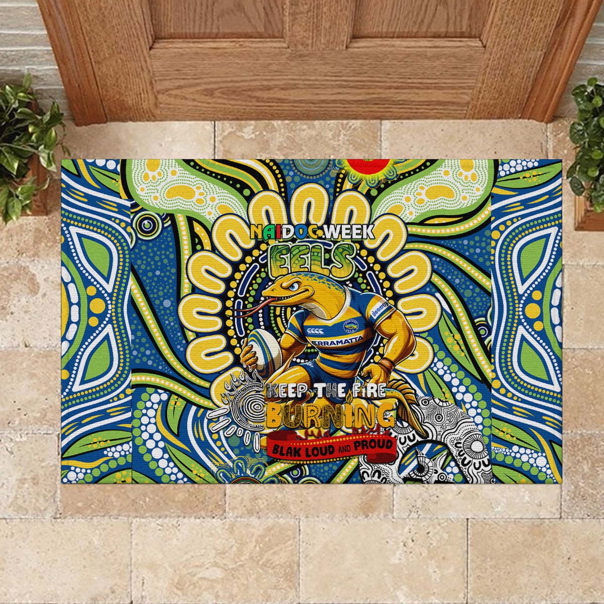 NAIDOC Week 2024 Eels Rubber Doormat Mascot Rugby