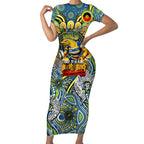 Custom NAIDOC Week 2024 Eels Short Sleeve Bodycon Dress Mascot Rugby