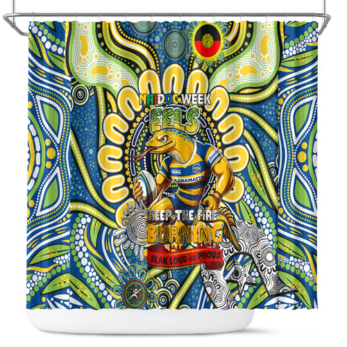 NAIDOC Week 2024 Eels Shower Curtain Mascot Rugby