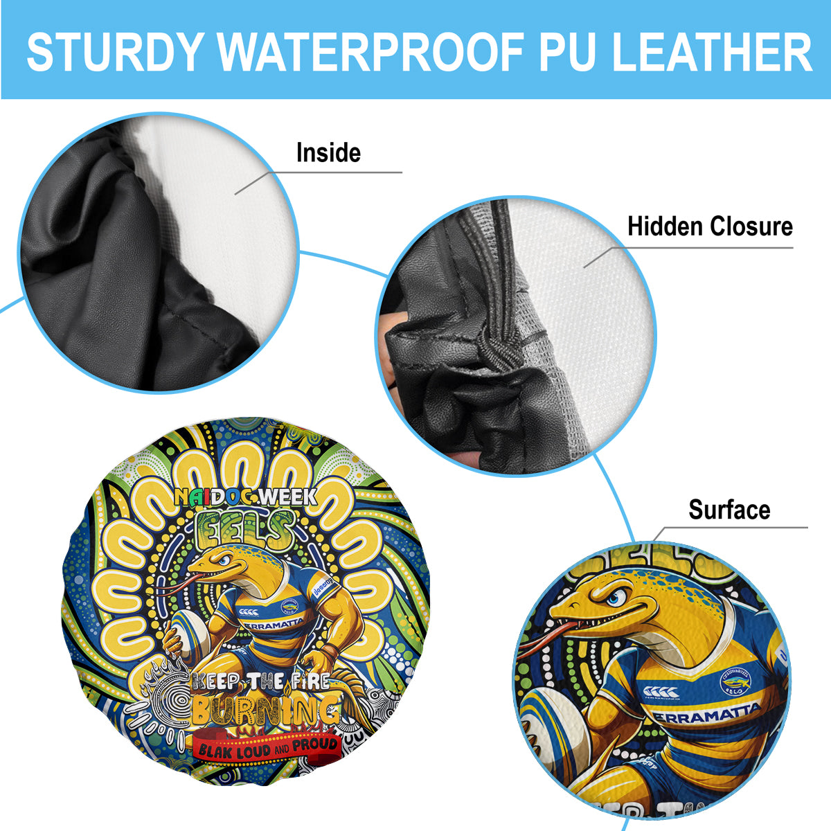 NAIDOC Week 2024 Eels Spare Tire Cover Mascot Rugby