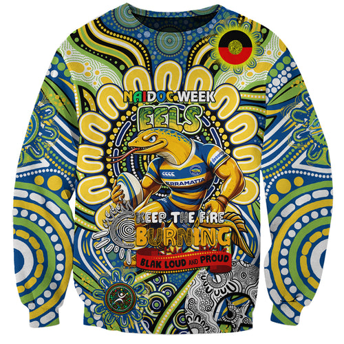 Custom NAIDOC Week 2024 Eels Sweatshirt Mascot Rugby