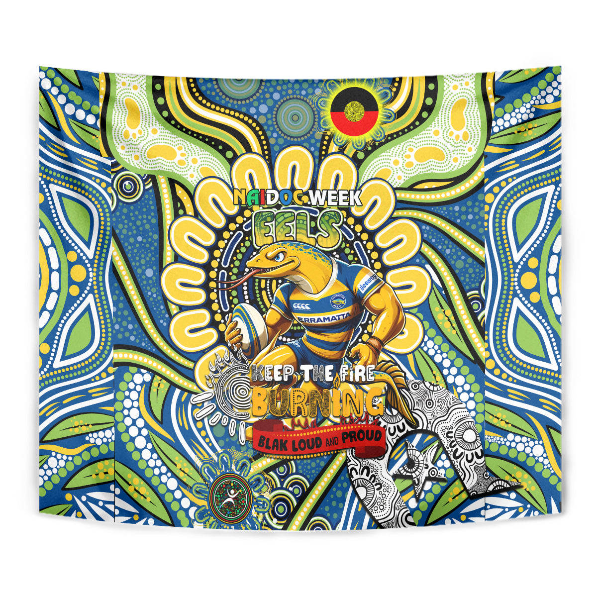 NAIDOC Week 2024 Eels Tapestry Mascot Rugby