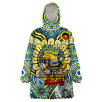 Custom NAIDOC Week 2024 Eels Wearable Blanket Hoodie Mascot Rugby