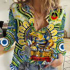 Custom NAIDOC Week 2024 Eels Women Casual Shirt Mascot Rugby