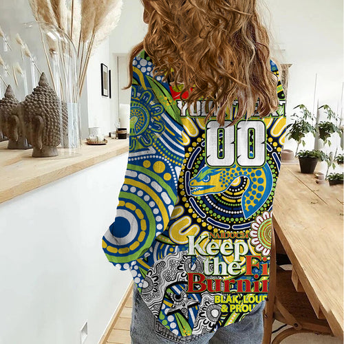 Custom NAIDOC Week 2024 Eels Women Casual Shirt Mascot Rugby