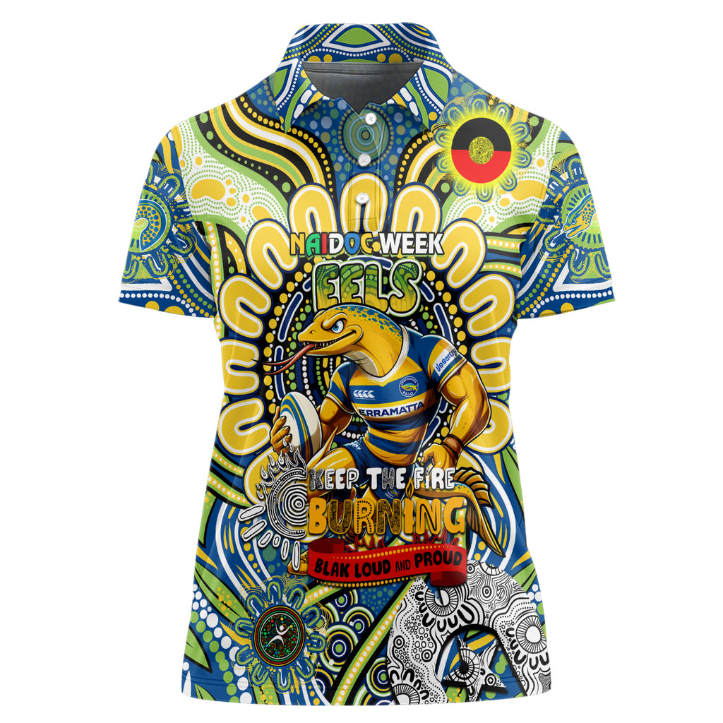 Custom NAIDOC Week 2024 Eels Women Polo Shirt Mascot Rugby