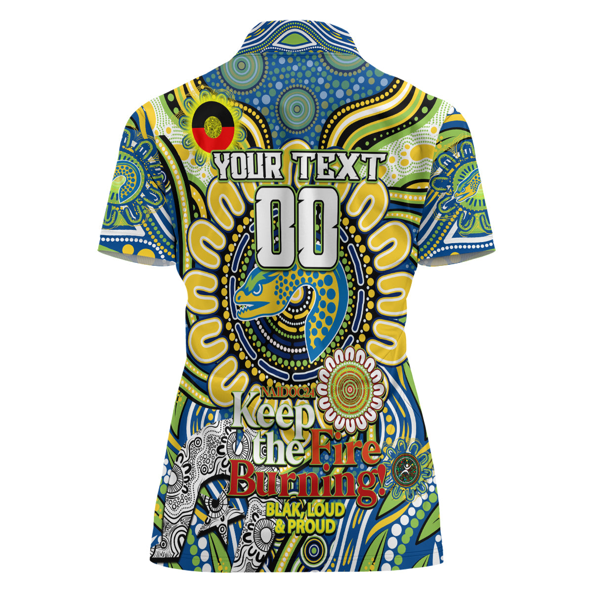 Custom NAIDOC Week 2024 Eels Women Polo Shirt Mascot Rugby