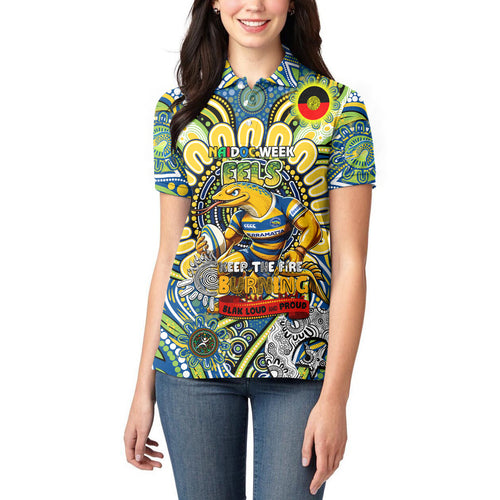 Custom NAIDOC Week 2024 Eels Women Polo Shirt Mascot Rugby