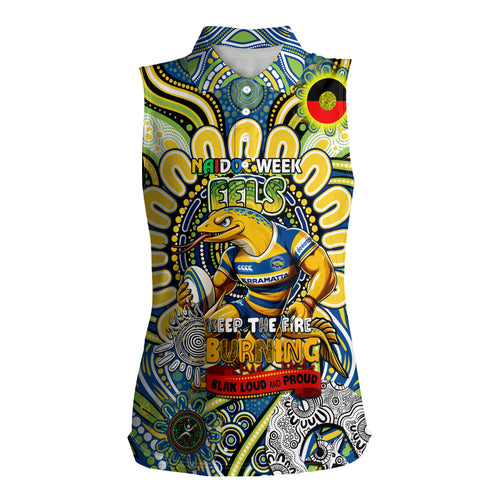 Custom NAIDOC Week 2024 Eels Women Sleeveless Polo Shirt Mascot Rugby