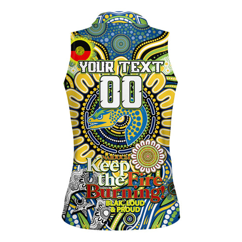 Custom NAIDOC Week 2024 Eels Women Sleeveless Polo Shirt Mascot Rugby