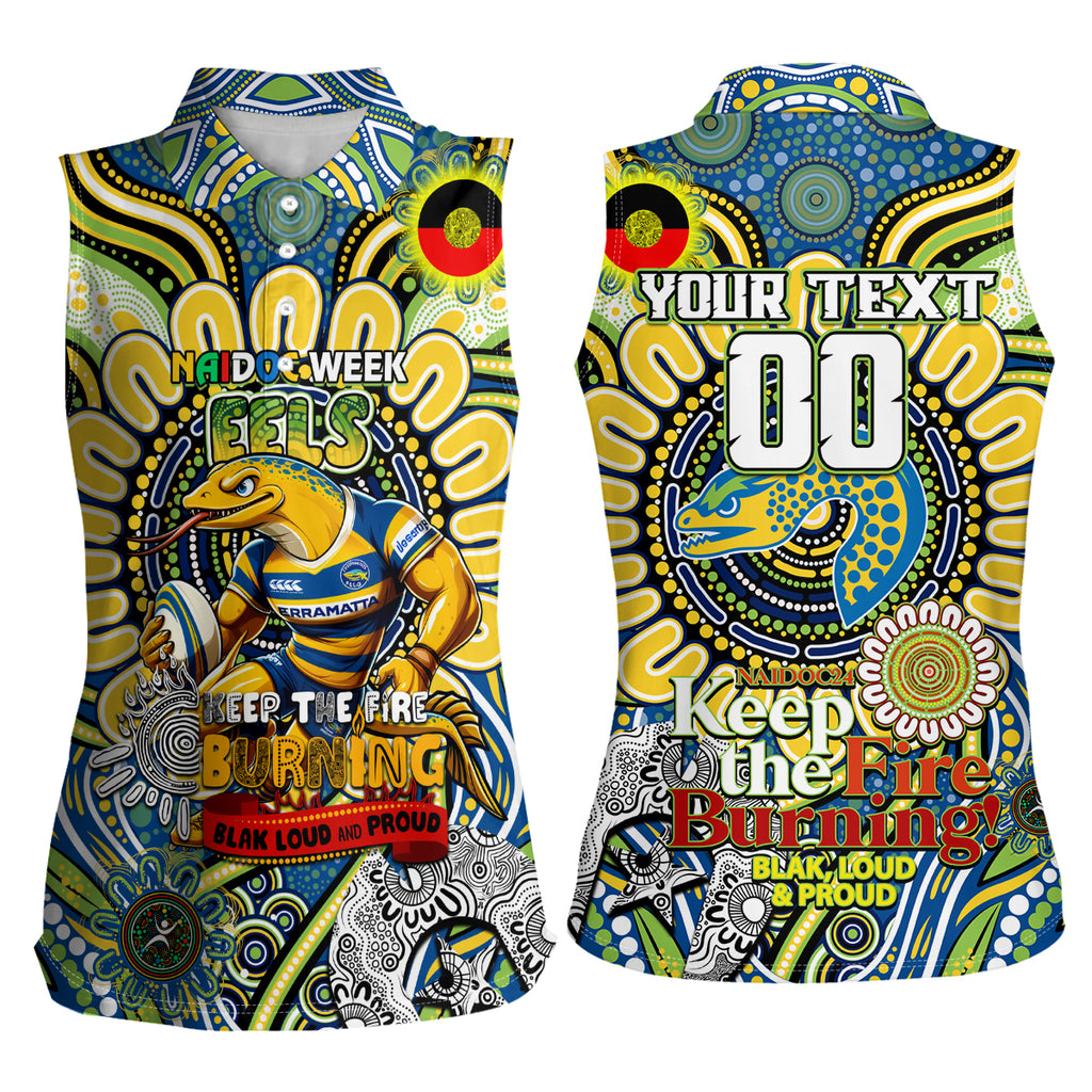 Custom NAIDOC Week 2024 Eels Women Sleeveless Polo Shirt Mascot Rugby
