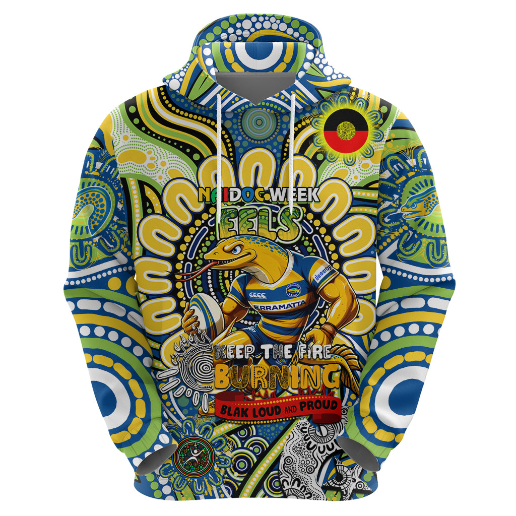 Custom NAIDOC Week 2024 Eels Zip Hoodie Mascot Rugby