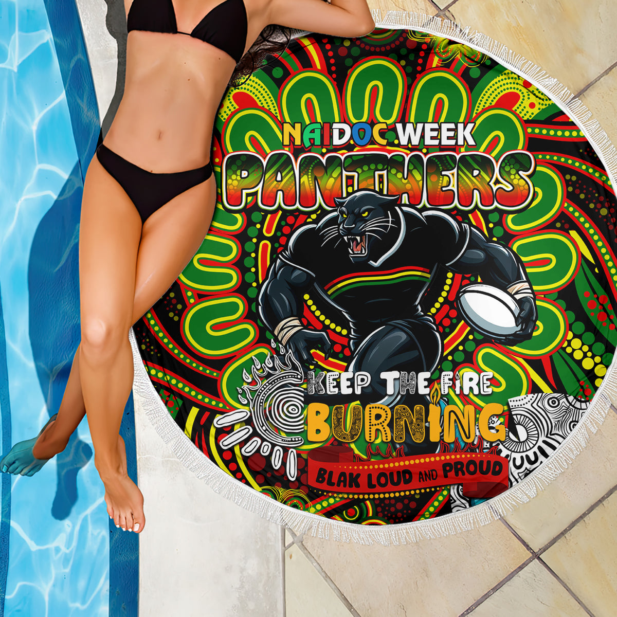 NAIDOC Week 2024 Panthers Beach Blanket Mascot Rugby